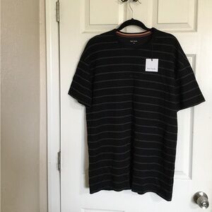 Paul Smith Dark Gray Striped Short Sleeve Tee size medium